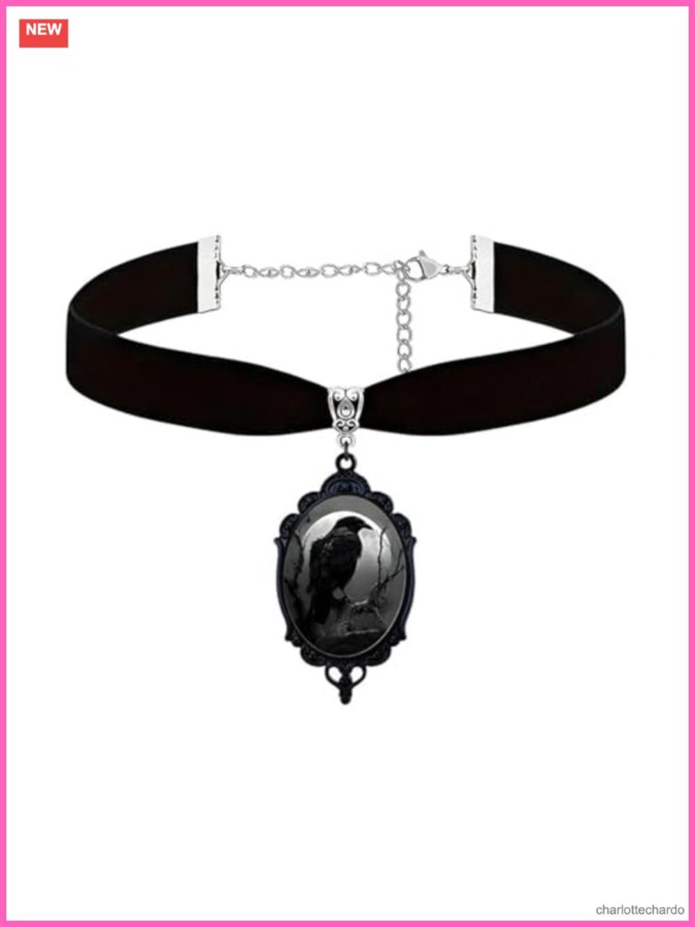 Gothic Raven Velvet Choker Necklace Women